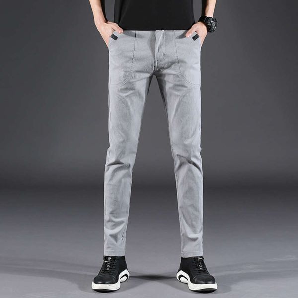 

new summer men's elastic casual pants, sports pants, men's korean fashion pants, slim fitting and small leg men's pants, Black