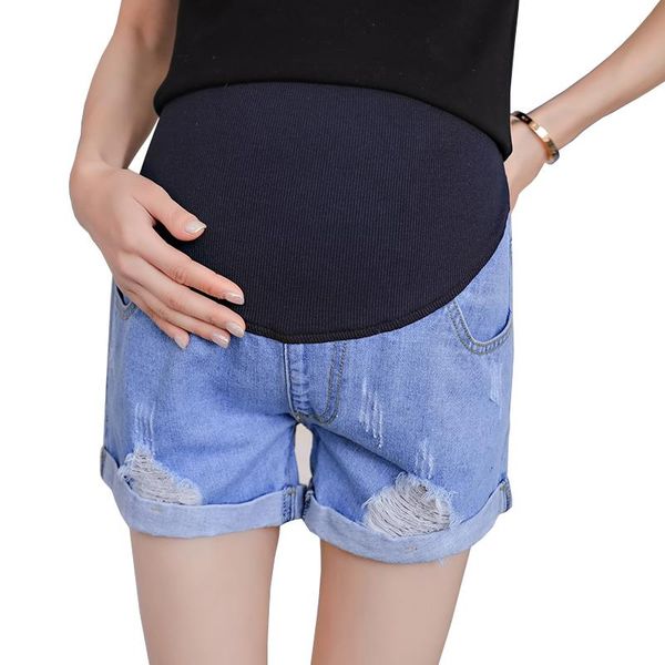 

maternity bottoms summer belly shorts pregnant jeans denim loose pants for women safety pregnancy, White