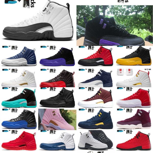 

l mens womens basketball shoes 12 12s jumpman XII Stone Blue University Gold Bulls Men High Top Sports Sneakers Trainers 162PB0
