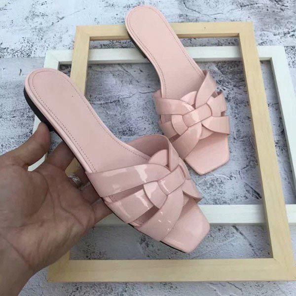 

2023 new fashion women shoes slippers sandals slides summer woman flat real leather platform sandal flats ladies beach slide s, Black
