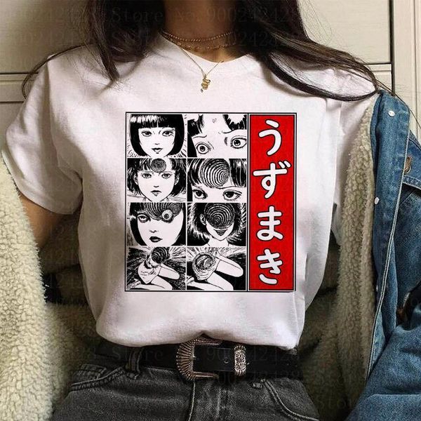 

tomie junji ito anime cartoon t-shirt short sleeve female harajuku kawaii ullzang comic character pattern style tee woman, White