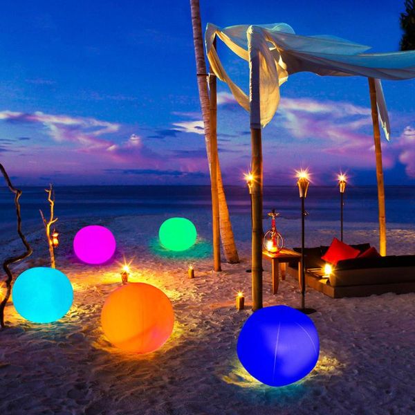 

glowing beach ball remote control led light swimming pool toy 13 colors glowing ball inflatable led beach party accessories