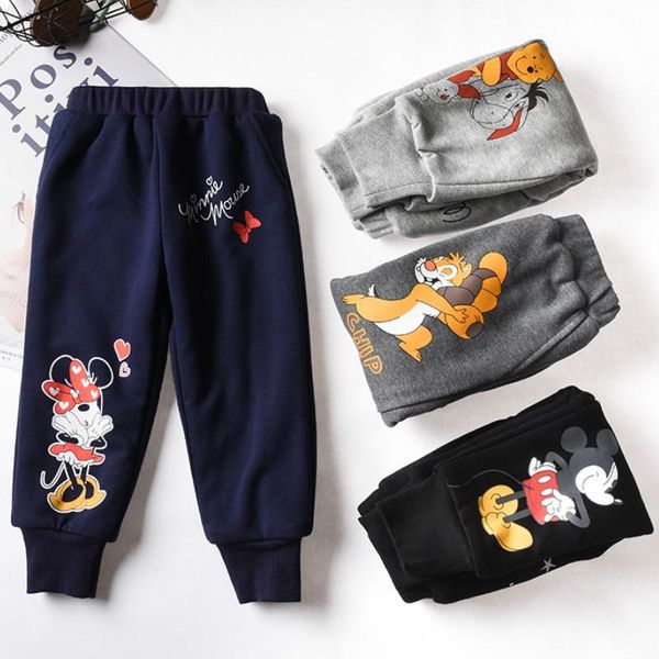 

trousers 2021 winter children plus-down baby cotton cartoon warm pants velvet boys and girls, Blue