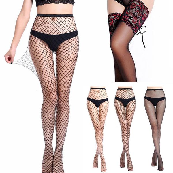

women pantyhose fishnet stockings small/middle/big mesh fish nets tights club party net mesh holes hosiery 3/2/1pcs, Black;white