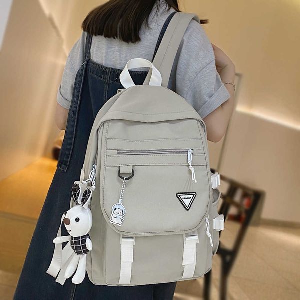 

kawaii 2021 girl backpack waterproof nylon book bag school lapwomen cute backpack student college female bags ladies fashion y0804