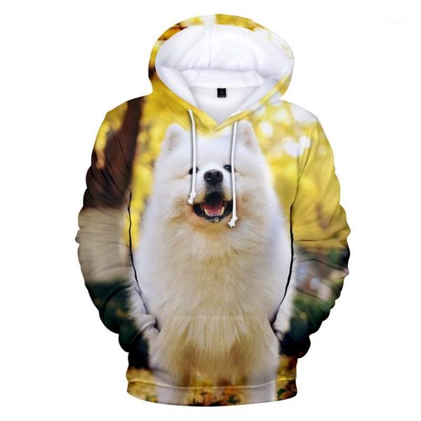 

men's hoodies & sweatshirts so cute samoyed sweatshirt children men/women autumn winter cool casual fashion 3d print harajuku hoodie, Black