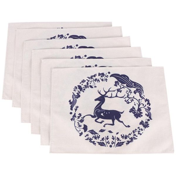 

mats & pads 6 pcs deer pattern placemat coasters cup dish glass table mat insulation pad kitchen accessories decoration-abux