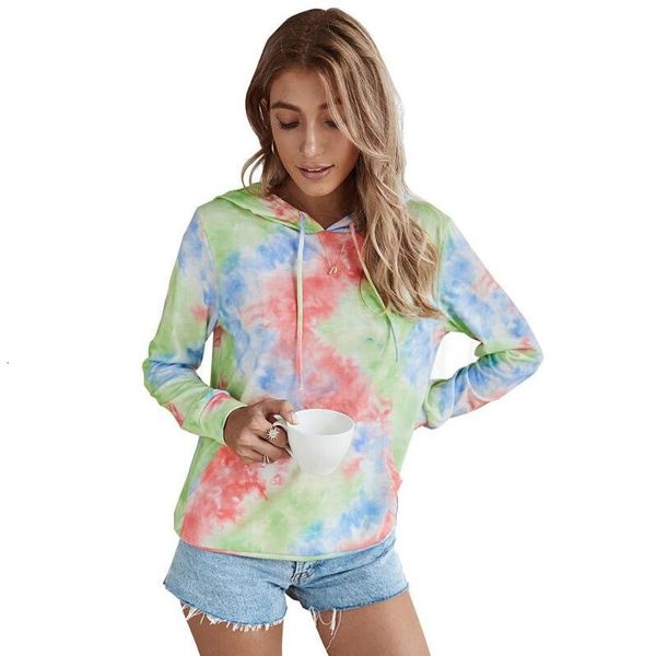 

2021 original design women tie-dye autumn winter new trend hooded pulloves casual pullovers women's sweatshirt q34m, Black