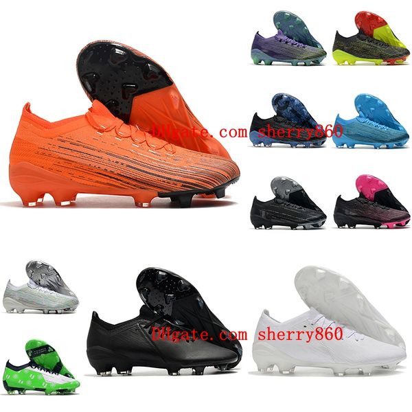 

2021 mens soccer shoes ultra 1.2 fg cleats outdooor football boots scarpe da calcio black white blue orange