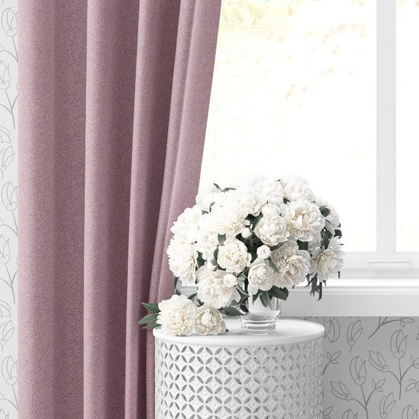 

blackout powder pink 100% real blackout background curtain - light proof, heat blocking, noise reducing (code:16640)