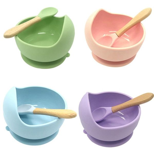 

bowls baby silicone tableware strong sucker children bowl spoon set