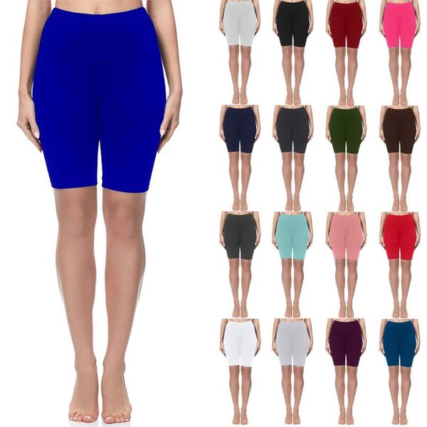 

women's shorts seamless knitting high waist tight fitting hip lift yoga pants skinny solid print, White;black