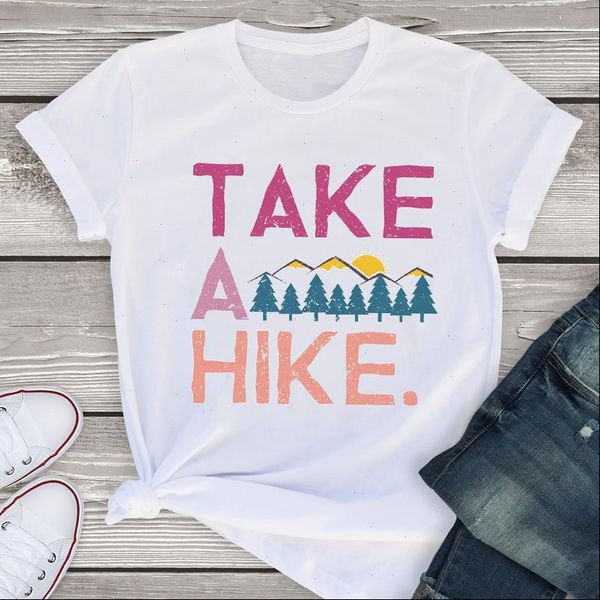 

women graphic short sleeve cartoon letter camper vacay 90s summer shirt tees clothing female t shirt womens t shirt, White