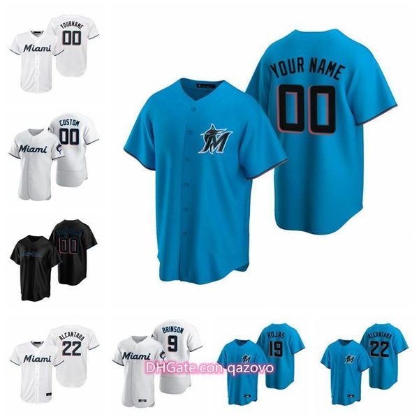 

max meyer 2020 brian anderson miguel rojas jonathan villar lewis brinson caleb smith jorge alfaro jon berti baseball jersey, Blue;black