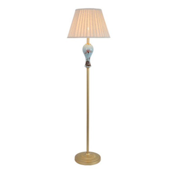 

chinese hand painting lotus ceramic floor lamp for bedroom bedside living room foyer study reading night standing lamp 190138