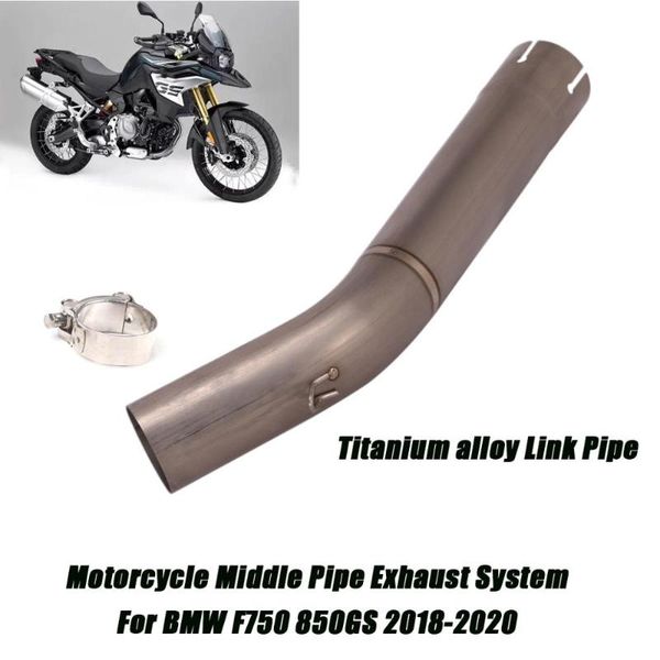 

titanium middle pipe connect 51mm header tail muffler pipe silp on for f850gs f750 2021-2021 motorcycle exhaust system