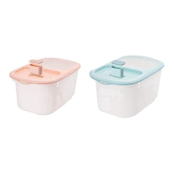 

storage bottles & jars 2x plastic 10kg rice box sealed moisture-proof grain flour container kitchen b a