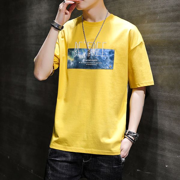 

2021 summer short sleeve t shirt male leisure fashion handsome new arrival o-neck hip hop streetwear casual cotton t-shirt men doy2, White;black