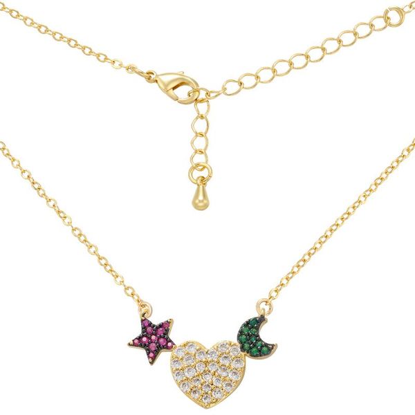 

chains zhukou 2021 gold/silver color star moon necklace women fashion crystal jewelry wholesale model:vl88