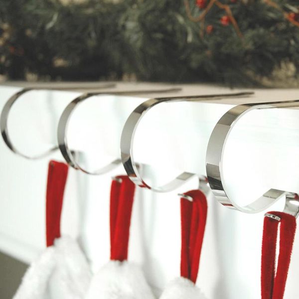 

4pcs christmas tree hooks fireplace wall door hanger storage rack decoration