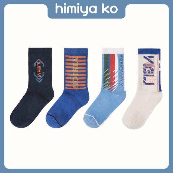 

men's socks sock men striped letter print man crew casual soft sox cotton spring summer fashion trendy calcetines, Black