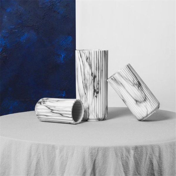 

nordic creative ceramics marble vase modern home decorative black white stripes ornaments flower arrangement hydroponics