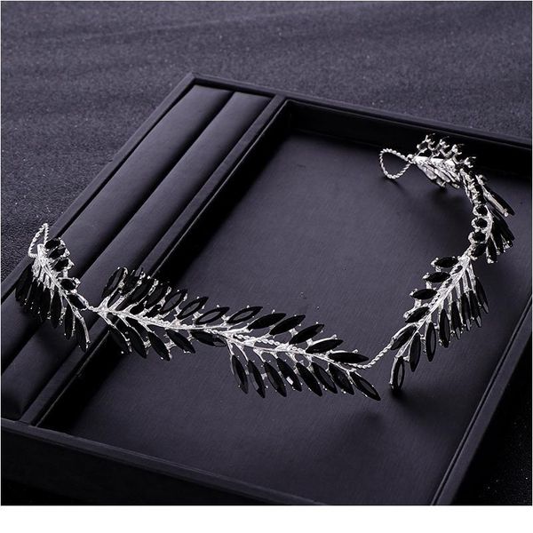 

trendy bridal tiara black rhinestone crystal wedding headband bridal hair accessories princess headwear wedding hair acc jllusm, Silver