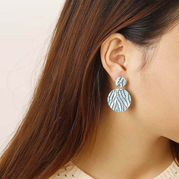 

studs earrings jewelry fashion simple acrylic geometric round pendant, Golden;silver