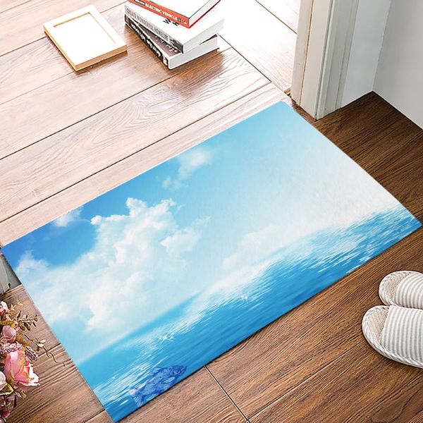 

carpets modern family doormats blue sky summer ocean for kitchen bathroom non-slip mats living room decoration welcome art carpet