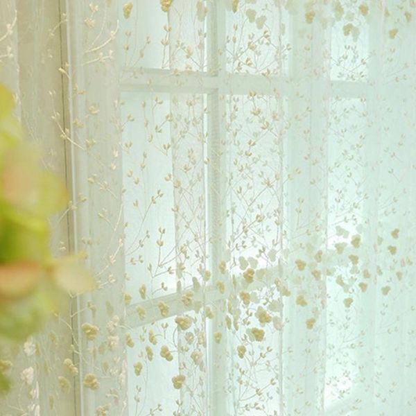 

curtain & drapes embroidered window curtains white rural-style perforated curtain(1m wide 2.5m high)