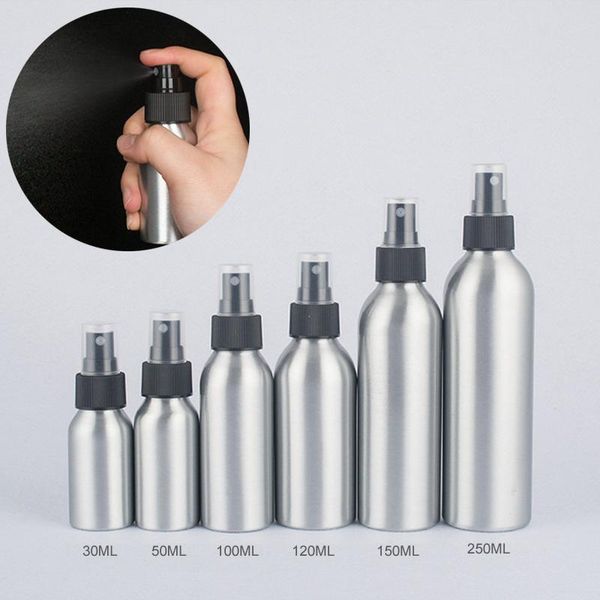 

storage bottles & jars 30/50/100/120/150/250ml aluminum bottle empty spray refillable perfume sprayer women cosmetic packaging container tra