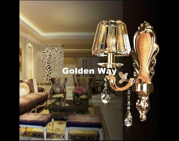 

wall lamp european alloy 1 arm and 2 arms crystal bedroom sconce k9 ac 100% d