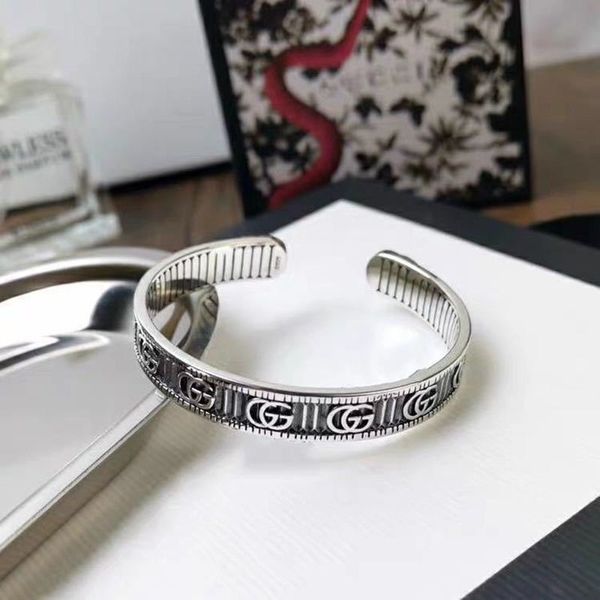 

2021 high-quality jewelry 70% off sale 925 gujiachi double stripe bracelet open gear with silver kajia ring female, Black