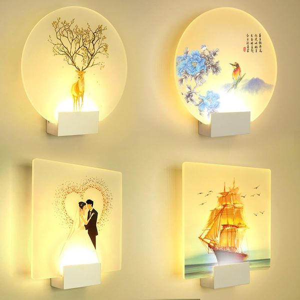 

artpad acrylic bedside led wall lamp home indoor 8w rc dimmable romantic sconce wall mounted light for bedroom aisle porch