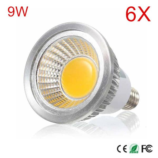 

bulbs 6pcs super power e14 cob chips led lamp ac85-265v ac 220v / 110v bulb light 9w high luminous spotlight