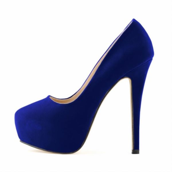 

dress shoes women 14cm super high heels pumps female platform shoe night club party wedding plus size 42, Black