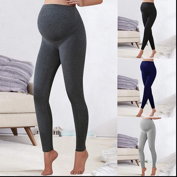 

pregnancy leggings long solid trousers for pregnant women high waist stretch pencil pants workout sport push up joggers, Black