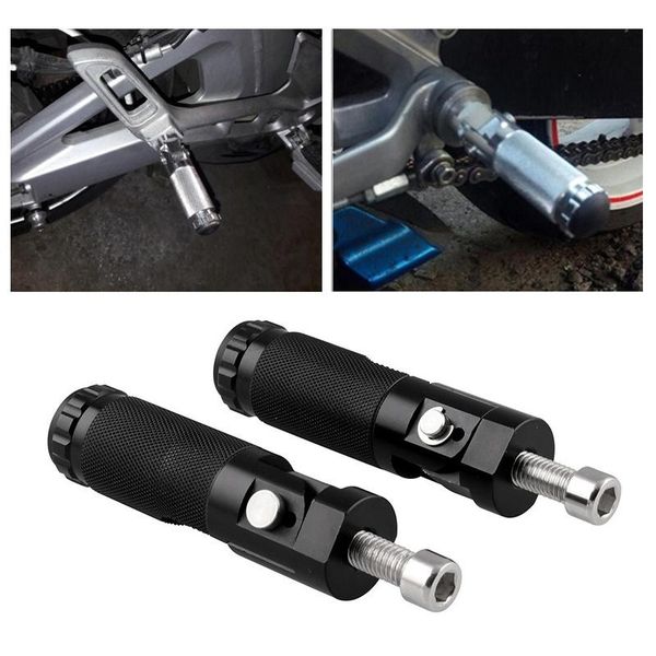 

black motor bike folding footrests cnc aluminum universal motorcycle foot pegs rear pedals set motorcycle accessories parts