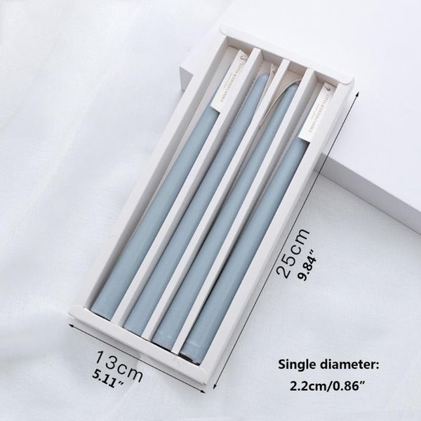 

4pcs elegent taper candles 9.8inch tall burning smokeless dinner candles wedding r9uf