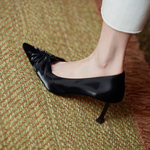 

dovereiss fashion women's shoes summer new white elegant slip on cowhide pumps office lady party shoes 33-50, Black