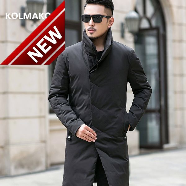 

2019 men's clothing stand collar white duck down hooded down jacket men casual winter coat men thick jackets, Black