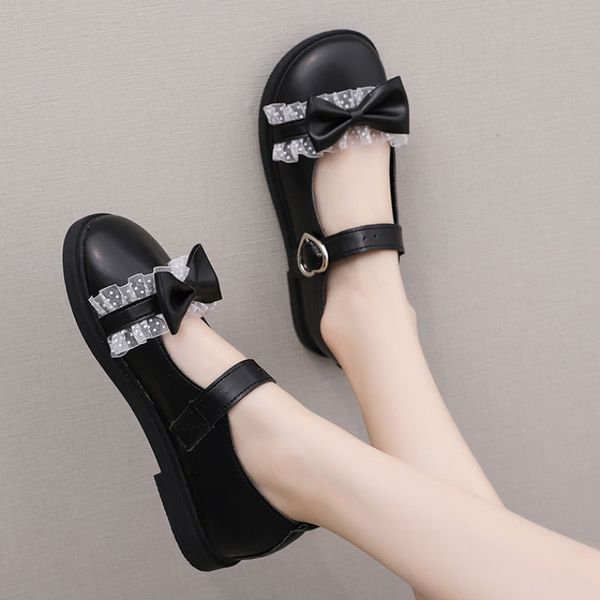 

spring autumn women flats mary janes shoes girls butterfly knot princess shoes lace lolita shoes white wedding black 8322n, Black;white