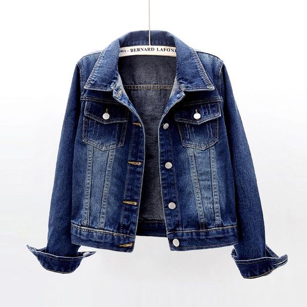 

women's jackets autumn korean vintage denim jacket coat women chaquetas mujer plus size slim long sleeve short jeans outerwear female 5, Black;brown