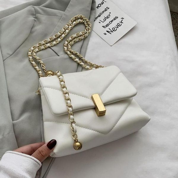 

shoulder bags solid color square crossbody bag 2021 soft pu leather women's designer handbag chain messenger