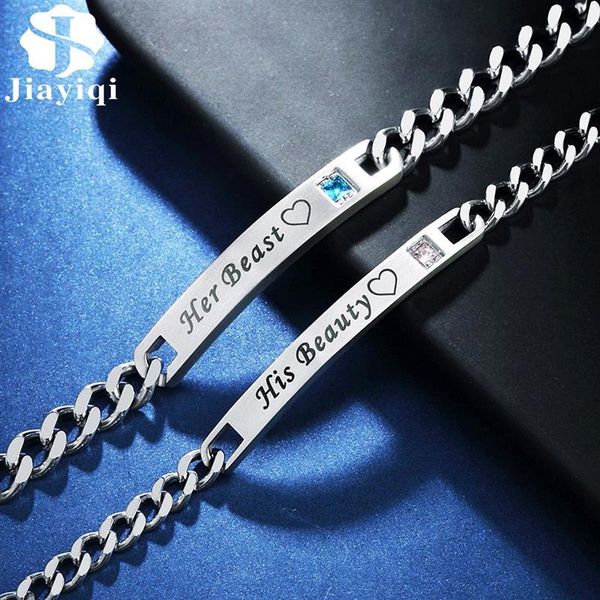 

charm bracelets fashion chain bracelet couple amoureux stainless steel bangles crystal star signet for women men friend gift, Golden;silver