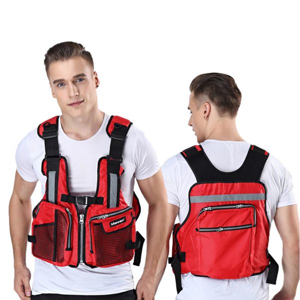 

life vest & buoy jacket solid men women adjustable waterproof buoyancy aid nylon fishing vests sailing kayak