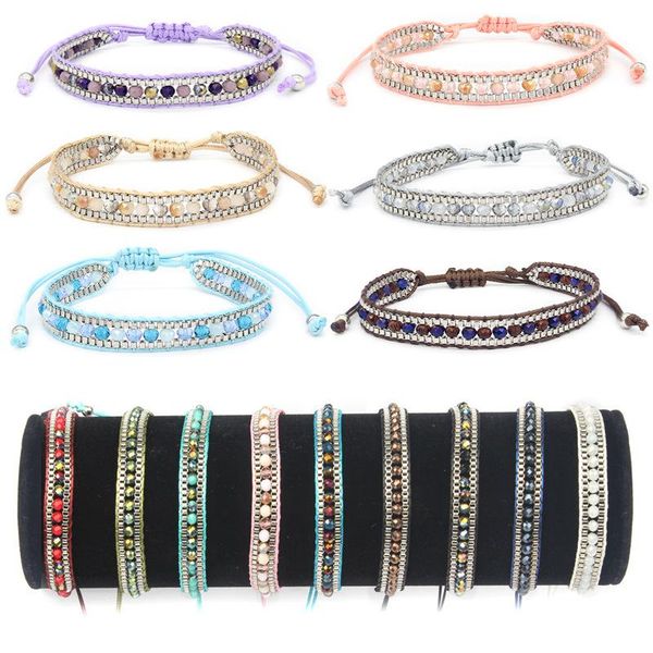 

charm bracelets bohemian handmade woven beads bracelet fashion crystal bransoletki damskie for women pulseras mujer jewelry gift, Golden;silver