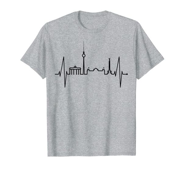 

berlin skyline heartbeat germany fan for men women berlin t-shirt, White;black