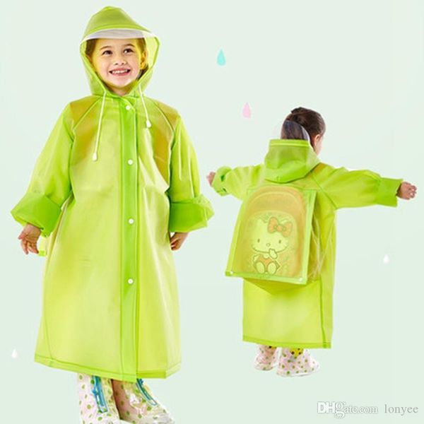 

fashion school bag hooded raincoat eva raincoats children poncho kids rainwear travel rain coat waterproof rain wear 5 colors dbc dh0737