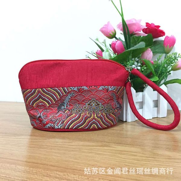 

creative silk zero purse japanese women's purse craft gift suzhou silk purse, Black